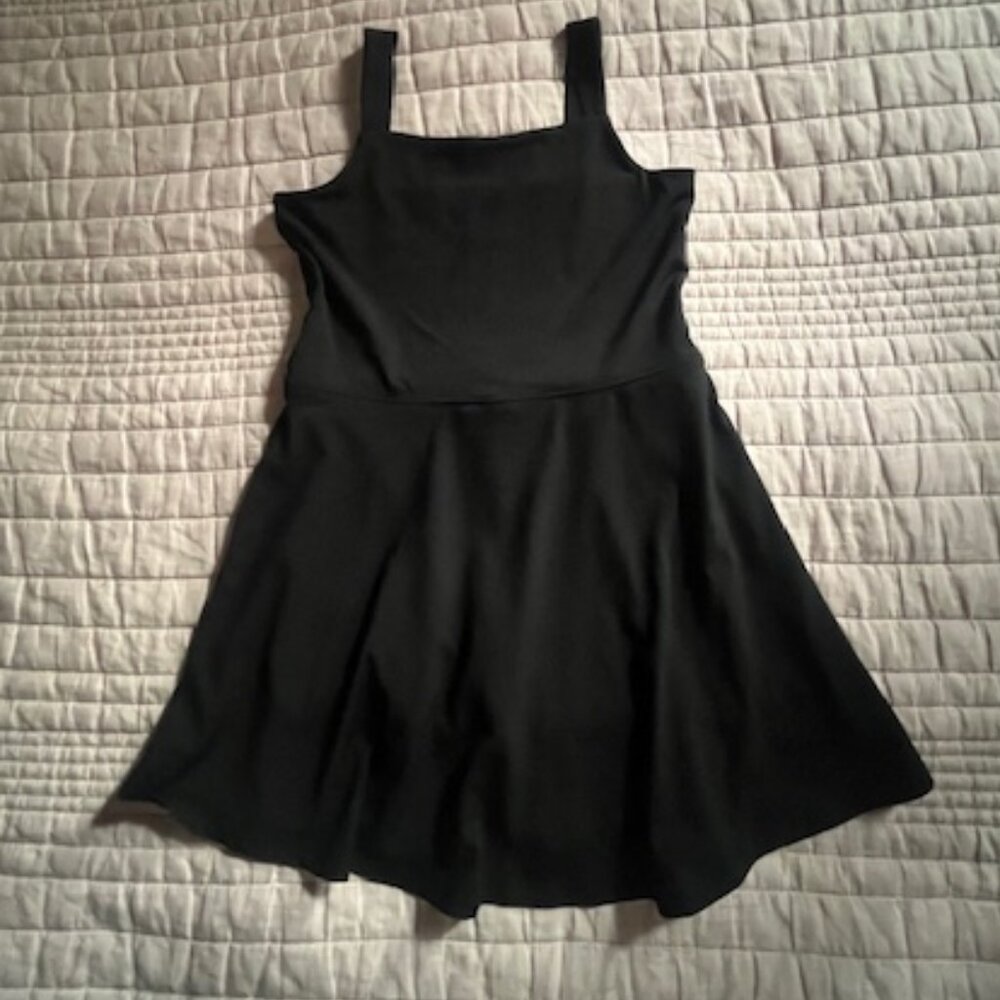 Girls Art Class Black Stretchy Dress with Built-In Shorts, Size M (8)